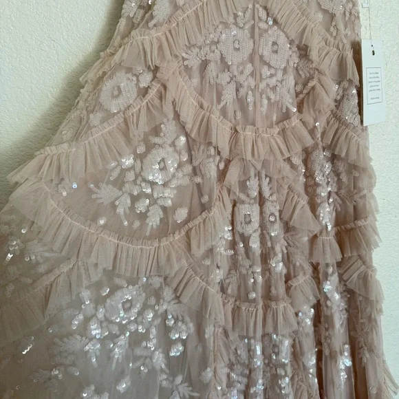 MAC DUGGAL | SEQUINED SCALLOP RUFFLE TIERED V NECK GOWN #9162 - Picture 8 of 16